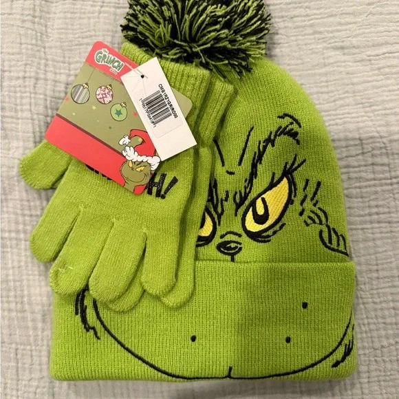 The Grinch kids Beanie and Gloves Set - Green - Picture 3 of 10